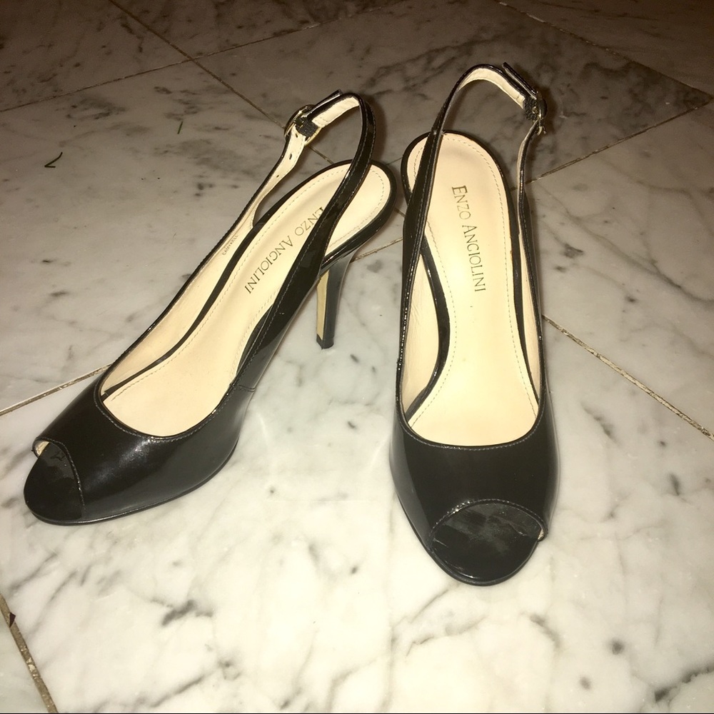 Black open toed Enzo Angiolini